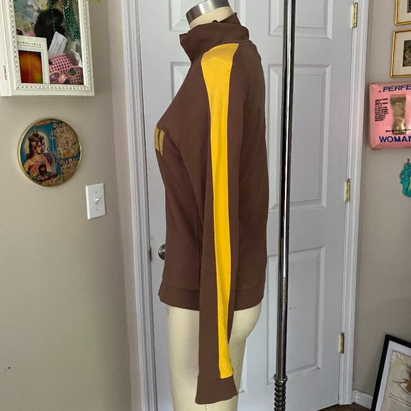 VINTAGE Y2K Raygun ISTANBUL Turkey Brown Cotton Racer Track Jacket *LARGE* - Picture 3 of 5